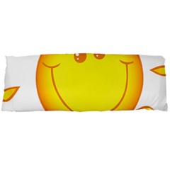 Domain Cartoon Smiling Sun Sunlight Orange Emoji Body Pillow Case Dakimakura (two Sides) by Alisyart