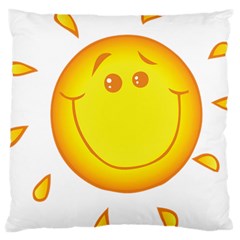 Domain Cartoon Smiling Sun Sunlight Orange Emoji Large Cushion Case (one Side) by Alisyart