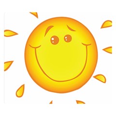 Domain Cartoon Smiling Sun Sunlight Orange Emoji Double Sided Flano Blanket (small)  by Alisyart