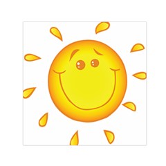 Domain Cartoon Smiling Sun Sunlight Orange Emoji Small Satin Scarf (square) by Alisyart
