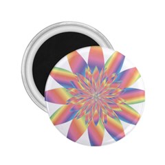 Chromatic Flower Gold Rainbow Star 2 25  Magnets