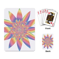 Chromatic Flower Gold Rainbow Star Playing Card by Alisyart