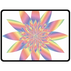 Chromatic Flower Gold Rainbow Star Fleece Blanket (large) 