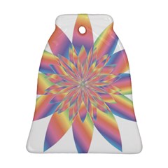 Chromatic Flower Gold Rainbow Star Ornament (bell)