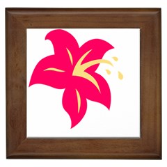 Flower Floral Lily Blossom Red Yellow Framed Tiles