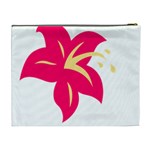 Flower Floral Lily Blossom Red Yellow Cosmetic Bag (XL) Back