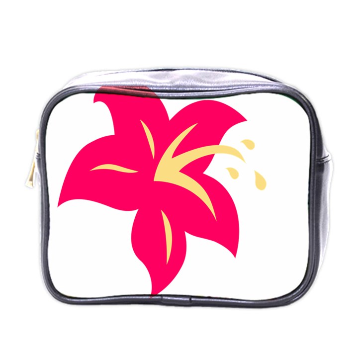 Flower Floral Lily Blossom Red Yellow Mini Toiletries Bags