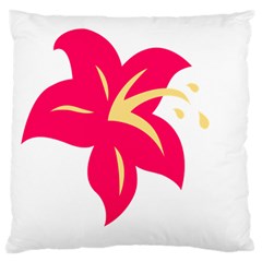 Flower Floral Lily Blossom Red Yellow Large Flano Cushion Case (one Side) by Alisyart