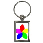 Fan Star Floral Key Chains (Rectangle)  Front
