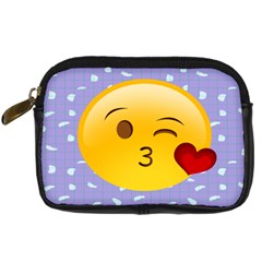 Face Smile Orange Red Heart Emoji Digital Camera Cases