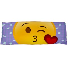 Face Smile Orange Red Heart Emoji Body Pillow Case (dakimakura) by Alisyart