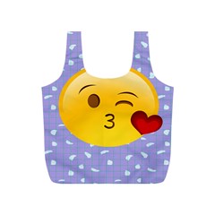 Face Smile Orange Red Heart Emoji Full Print Recycle Bags (s)  by Alisyart