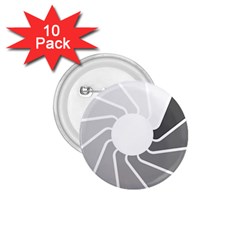 Flower Transparent Shadow Grey 1 75  Buttons (10 Pack)