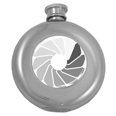 Flower Transparent Shadow Grey Round Hip Flask (5 Oz) by Alisyart