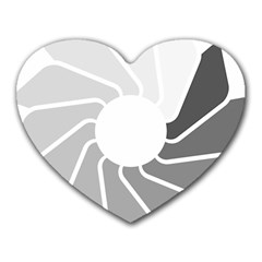 Flower Transparent Shadow Grey Heart Mousepads