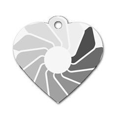 Flower Transparent Shadow Grey Dog Tag Heart (two Sides) by Alisyart