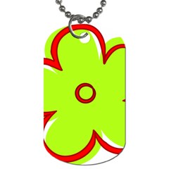 Flower Floral Red Green Dog Tag (two Sides)