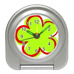 Flower Floral Red Green Travel Alarm Clocks by Alisyart