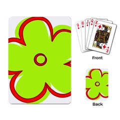 Flower Floral Red Green Playing Card