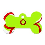 Flower Floral Red Green Dog Tag Bone (Two Sides) Front