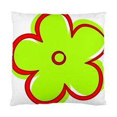 Flower Floral Red Green Standard Cushion Case (two Sides)