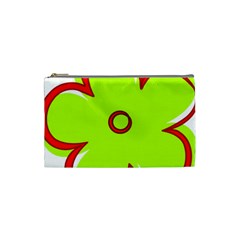 Flower Floral Red Green Cosmetic Bag (small) 