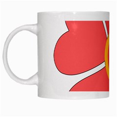 Flower With Heart Shaped Petals Pink Yellow Red White Mugs