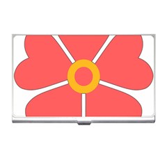 Flower With Heart Shaped Petals Pink Yellow Red Business Card Holders