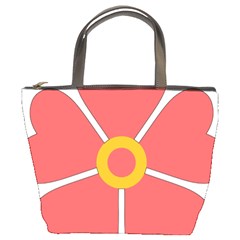 Flower With Heart Shaped Petals Pink Yellow Red Bucket Bags