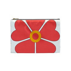 Flower With Heart Shaped Petals Pink Yellow Red Cosmetic Bag (medium) 