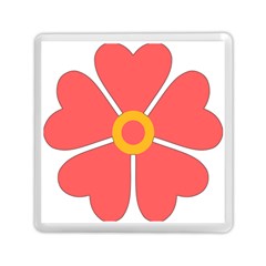 Flower With Heart Shaped Petals Pink Yellow Red Memory Card Reader (square) 