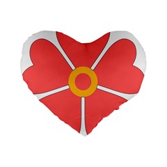 Flower With Heart Shaped Petals Pink Yellow Red Standard 16  Premium Flano Heart Shape Cushions by Alisyart