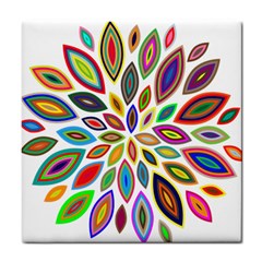 Chromatic Flower Petals Rainbow Tile Coasters
