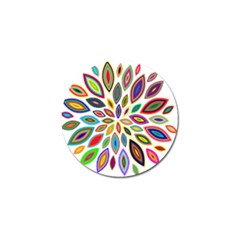 Chromatic Flower Petals Rainbow Golf Ball Marker (4 Pack)