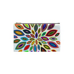 Chromatic Flower Petals Rainbow Cosmetic Bag (small) 