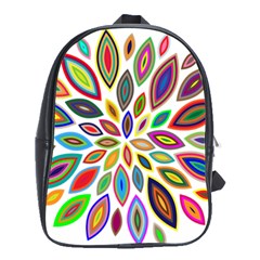 Chromatic Flower Petals Rainbow School Bags(large) 