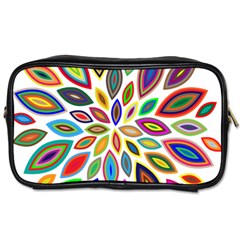 Chromatic Flower Petals Rainbow Toiletries Bags 2-side