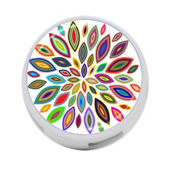 Chromatic Flower Petals Rainbow 4-port Usb Hub (one Side)