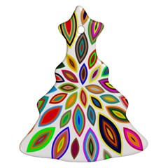 Chromatic Flower Petals Rainbow Christmas Tree Ornament (two Sides)