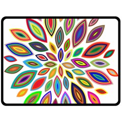 Chromatic Flower Petals Rainbow Double Sided Fleece Blanket (large)  by Alisyart