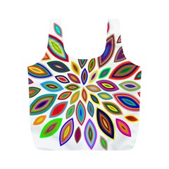 Chromatic Flower Petals Rainbow Full Print Recycle Bags (m)  by Alisyart