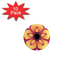 Flower Floral Hole Eye Star 1  Mini Magnet (10 Pack)  by Alisyart