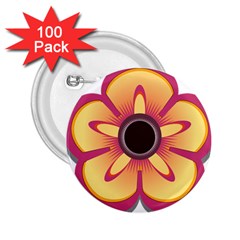 Flower Floral Hole Eye Star 2 25  Buttons (100 Pack)  by Alisyart