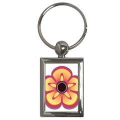 Flower Floral Hole Eye Star Key Chains (rectangle) 