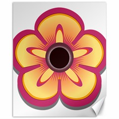 Flower Floral Hole Eye Star Canvas 11  X 14  