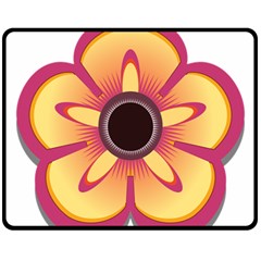 Flower Floral Hole Eye Star Fleece Blanket (medium) 