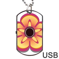 Flower Floral Hole Eye Star Dog Tag Usb Flash (one Side)