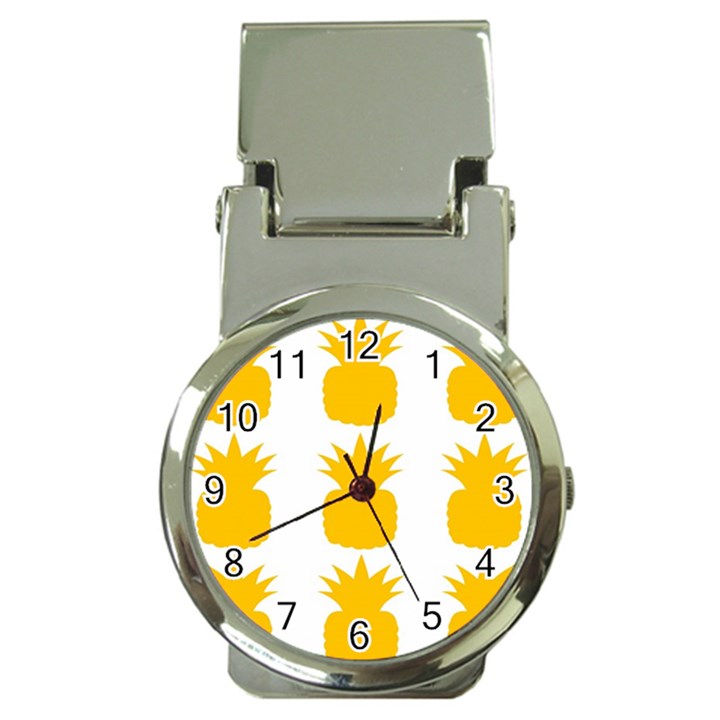 Fruit Pineapple Printable Orange Yellow Money Clip Watches