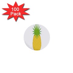 Fruit Pineapple Yellow Green 1  Mini Buttons (100 Pack)  by Alisyart