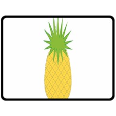 Fruit Pineapple Yellow Green Double Sided Fleece Blanket (large) 